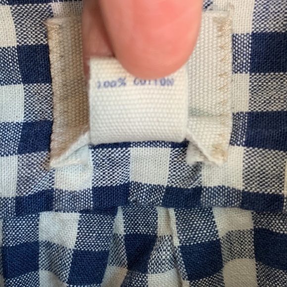 Lands' End Blue Gingham Button Up Shirt sz 8 - Picture 5 of 6